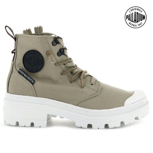 Bottes Palladium Pallabase Metro Femme Vert Olive | FR KPV359C